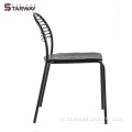 Chaise en métal design minimaliste pour la salle à manger empilable